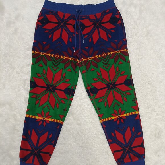 Polo Ralph Lauren Men Snowflake Fair-Isle Graphic Fleece Jogger Sweatpants L - Picture 2 of 9